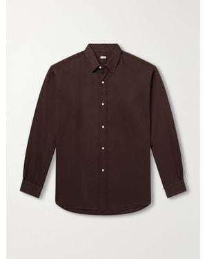 A.PRESSE Cotton-Twill Shirt - Braun