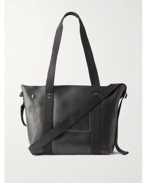 Rick Owens Webbing-Trimmed Burnished-Leather Weekend Bag - Black