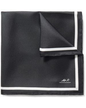 MR P. Silk-Satin Pocket Square - Black