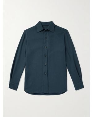 Rubinacci Blanket Wool Shirt - Blu