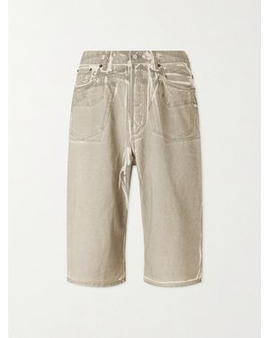 Acne Studios Judda U Lux Straight-Leg Printed Denim Shorts - Natural
