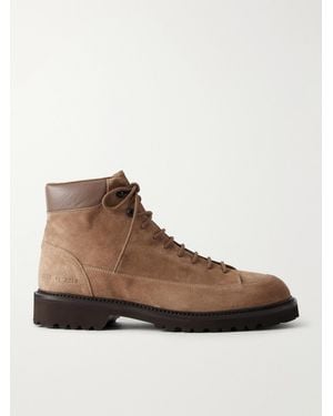 Common Projects Leather-Trimmed Suede Hiking Boots - Brown