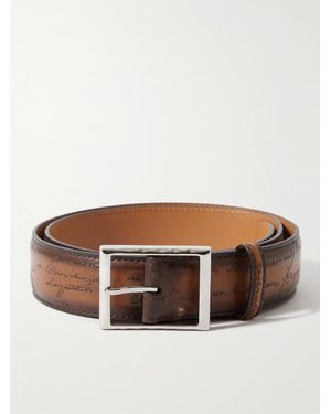 Berluti Scritto 3.5cm Leather Belt - Brown