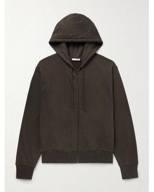 The Row Roki Cotton And Cashmere-Blend Jersey Zip-Up Hoodie - Grey