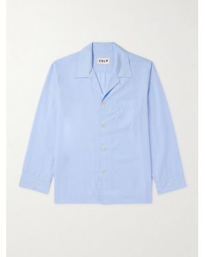 CDLP Camp-Collar Lyocell Pyjama Shirt - Blue