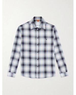 Barena Checked Cotton-flannel Shirt - Blue