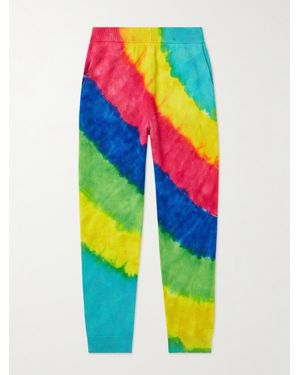 The Elder Statesman Void Tie-Dyed Cashmere Joggers - White