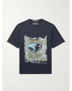 MANAAKI The Vision T-Shirt aus Baumwoll-Jersey mit Print - Blau