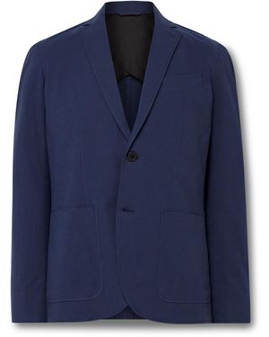 Club Monaco Slim-Fit Unstructured Cotton-Blend Seersucker Blazer - Blue