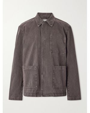 Amomento Garment-Dyed Denim Jacket - Brown