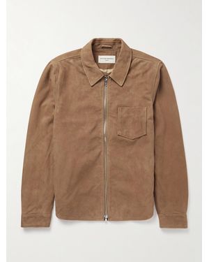 Officine Generale Sid Suede Overshirt - Brown