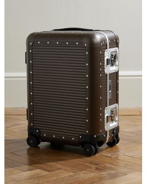 Fpm Milano Bank Spinner 55cm Rubber-trimmed Aluminum Suitcase - Black