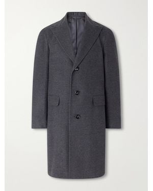 Canali Wool-Flannel Coat - Blue