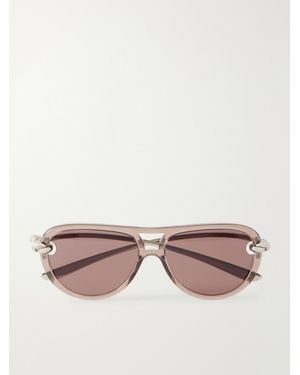 Bottega Veneta New Knot Aviator-Style-Tone Sunglasses - Pink