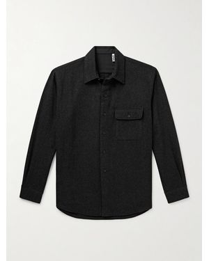 Kaptain Sunshine C.P.O Brushed Cashmere-Flannel Shirt Jacket - Black