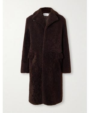 Gabriela Hearst Leather-Trimmed Shearling Car Coat - Black