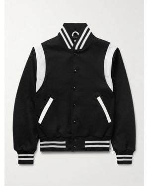 Golden Bear The Hayes Leather-Panelled Wool-Blend Varsity Jacket - Black