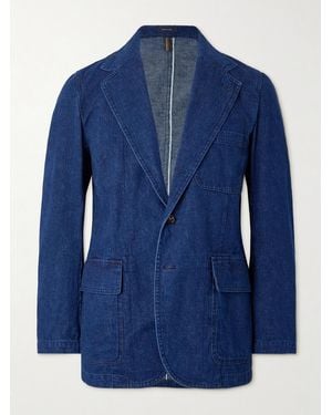 Drake's Miki Denim Blazer - Blue