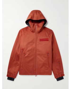 ZEGNA Convertible Leather-Trimmed Cashmere Down Hooded Ski Jacket - Red