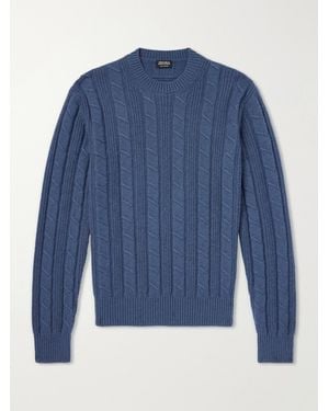 ZEGNA Oasi Knitted Cashmere Sweater - Blue
