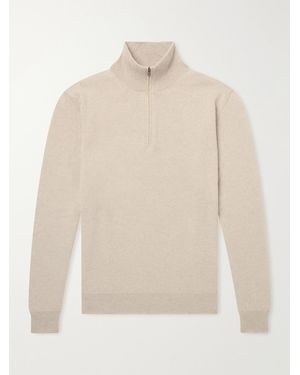 Massimo Alba Liam Cashmere Half-Zip Sweater - Natur