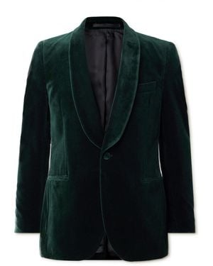 MR P. Cotton-Blend Velvet Tuxedo Jacket - Green
