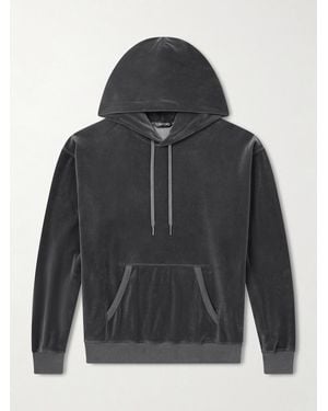 Tom Ford Cotton-blend Velour Hoodie - Black