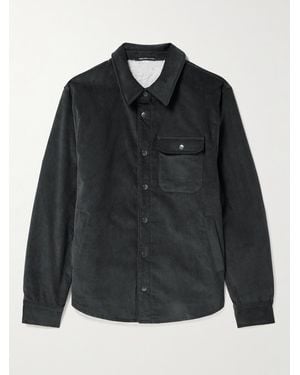 James Perse Fleece-Lined Cotton-Blend Corduroy Jacket - Black