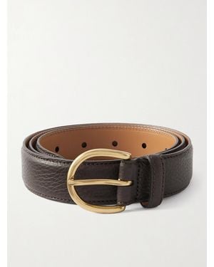 Morjas 3cm Full-grain Leather Belt - Brown