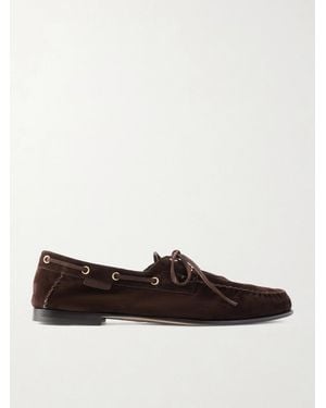 Tom Ford Theo Suede Boat Shoes - Weiß