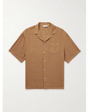 Altea Bart Slim-fit Convertible-collar Linen Shirt - Natural