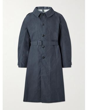 Ghiaia Belted Waxed Cotton-Canvas Trench Coat - Blue