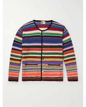SAINT Mxxxxxx Lastman Striped Knitted Cardigan - Blue