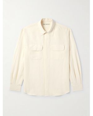 Umit Benan Linen And Silk-blend Overshirt - Natural