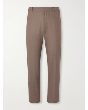 Boglioli Straight-Leg Woven Virgin Wool Trousers - Natural