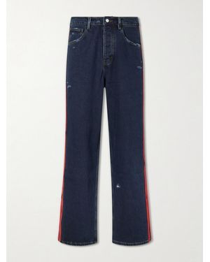 NAHMIAS Destroyed Wide-Leg Striped Jeans - Blue