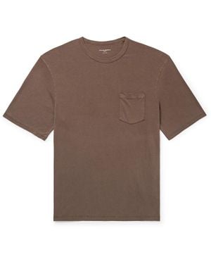 Officine Generale Benny Pigment-Dyed Lyocell And Cotton-Blend Jersey T-Shirt - Brown