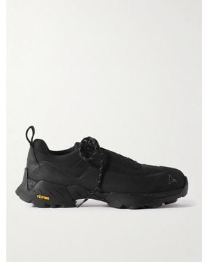 ROA Katharina Rubber And Leather-Trimmed Mesh Hiking Trainers - Black