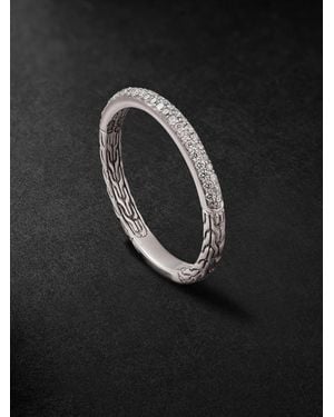 John Hardy Jh Essential Sterling Silver Diamond Ring - Black