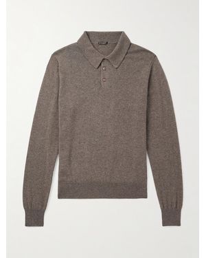 Rubinacci Cashmere Polo Sweater - Grigio