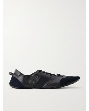 Gucci Flex Suede-Trimmed Leather Sneakers - White