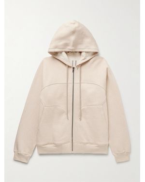 Rick Owens Panelled Cotton-Jersey Zip-Up Hoodie - Natural