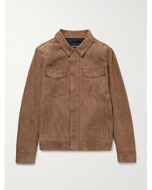 Yves Salomon Suede Jacket - Brown