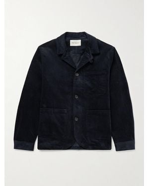 Oliver Spencer Bradwell Convertible-collar Cotton-blend Corduroy Jacket - Blue