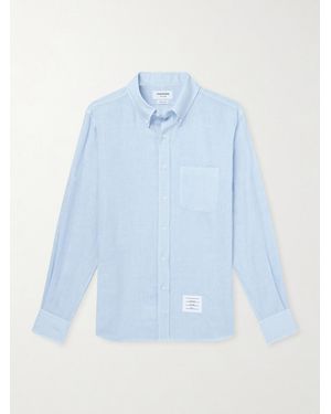 Thom Browne Garment-Dyed Linen Shirt - Blau