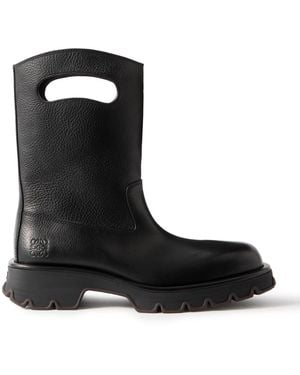 Loewe Bobby Bag Cutout Leather Desert Boots - Black