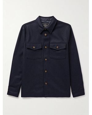 Portuguese Flannel Wool-Tweed Overshirt - Blue