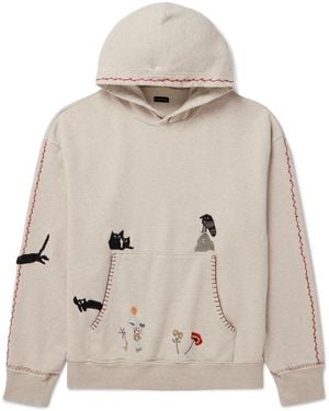 Kapital Embroidered Cotton-Jersey Hoodie - Natural