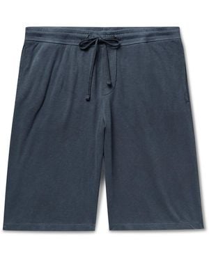 James Perse Mélange Loopback Cotton-Jersey Drawstring Shorts - Blue