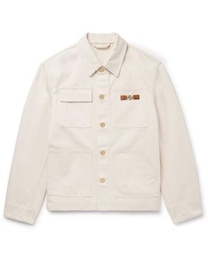 Versace Embellished Denim Jacket - White